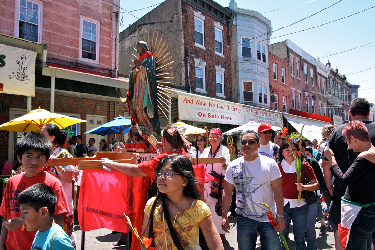 italian market  philadelphia south philly Philly 9th street festival saints saints procession virgin mary our lady of nuestra senora de Guadalupe
