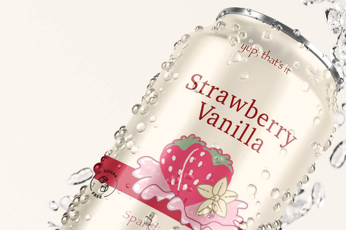 Strawberry Vanilla Soda aluminium can can Can Design package Packaging soda
