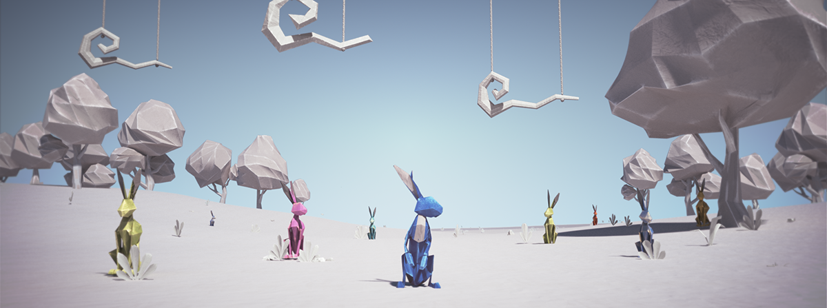 paper car app hare rabbit animation  cinema4d Fun origami  motion