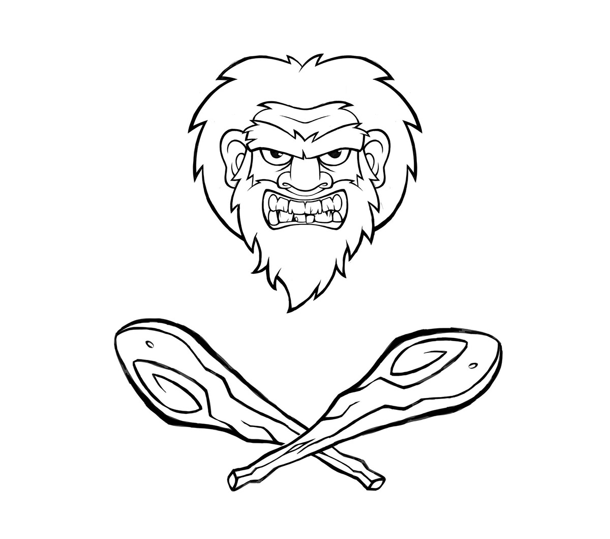 Mascot logo caveman neanderthal vector Illustrator