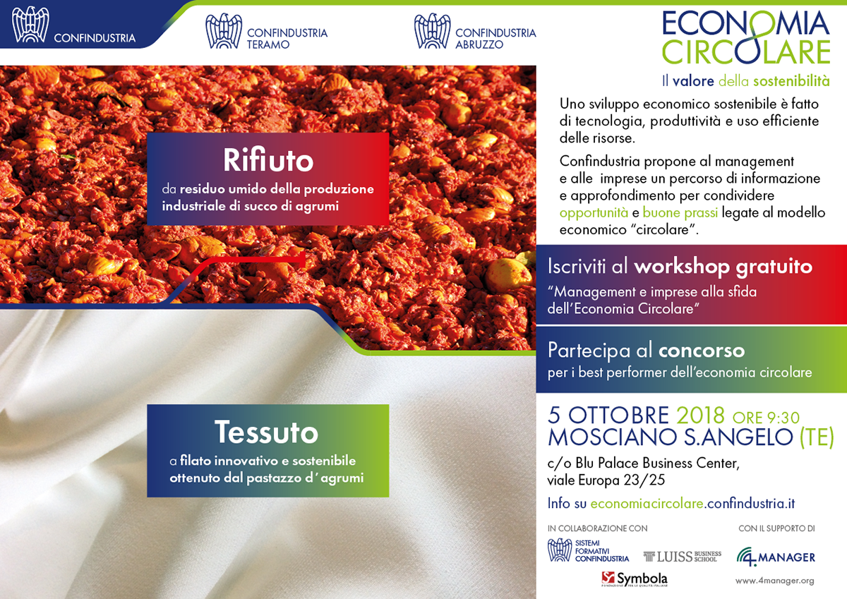 immagine coordinata logo pubblicita confindustria economia circolare riuso riciclo ambiente