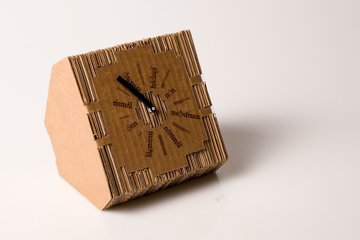 Adobe Portfolio clock time eyktir eykt cardboard