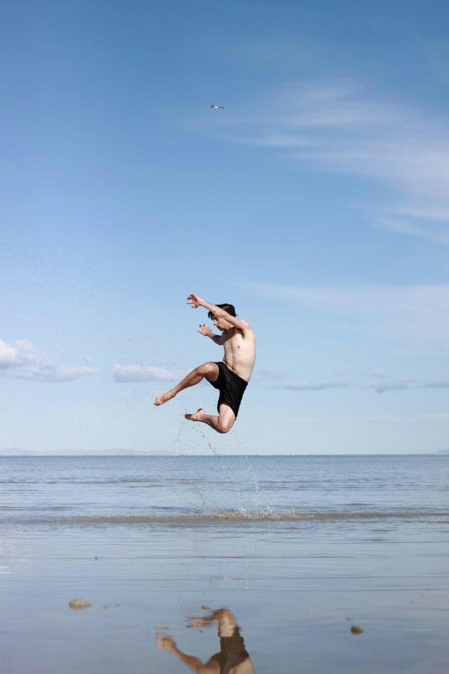 DANCE    dancers  modern  water  landscape  blue  green  Couple  fly  Fall  jump  kick Flying jumping