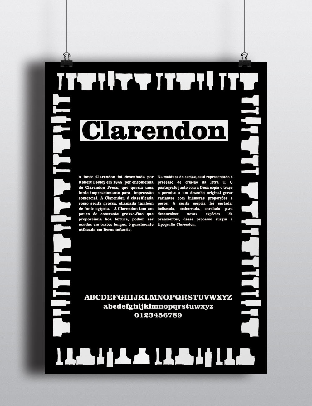 tipografia Clarendon cartaz publicidade conceito