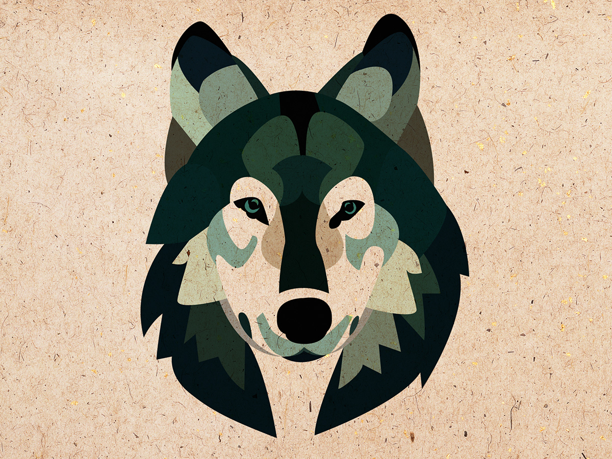 wolf tshirt illustratie