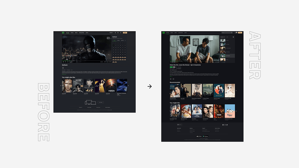 branding  Entertainment Film   iqiyi Netflix Streaming Transition tv video Web Design 