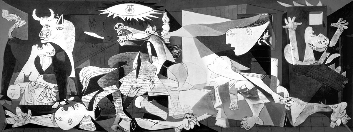 Simpsons Mural (black guernica Picasso Murals