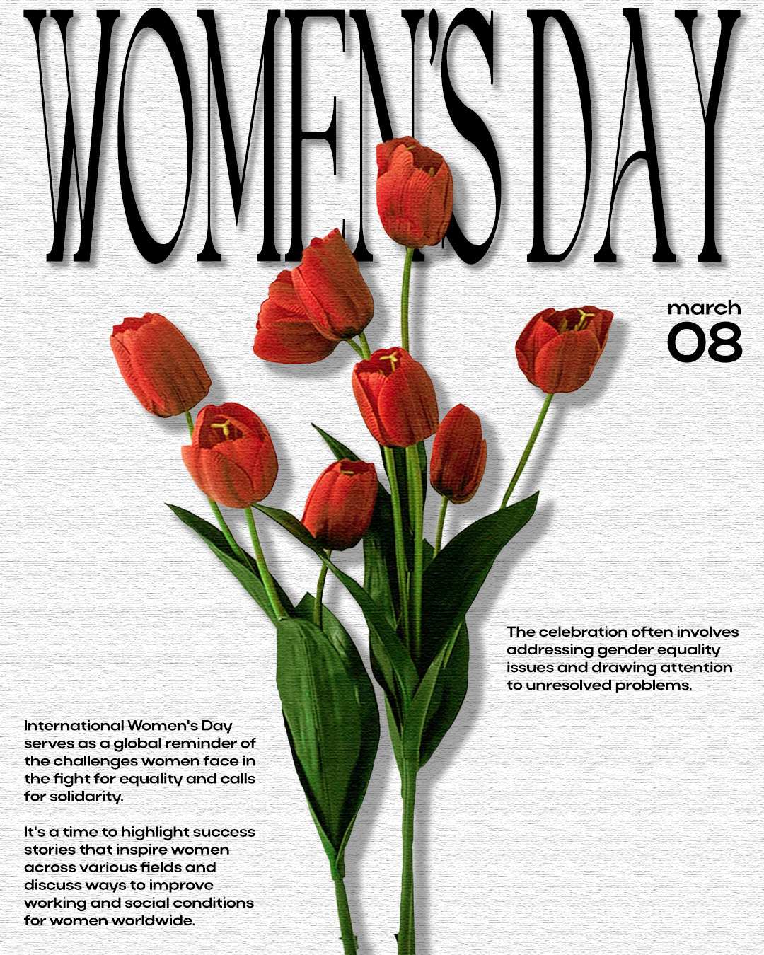posterdesign Flowers womans day 8 march Social media post
