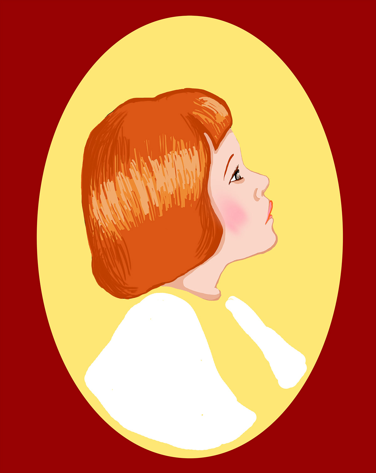 digital Digital Drawing tablet vintage warm color portrait Female portrait
