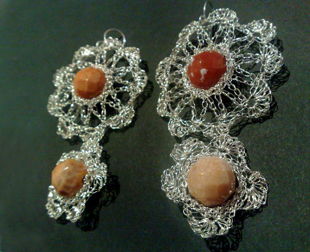 crochet Jewellery Gems silver