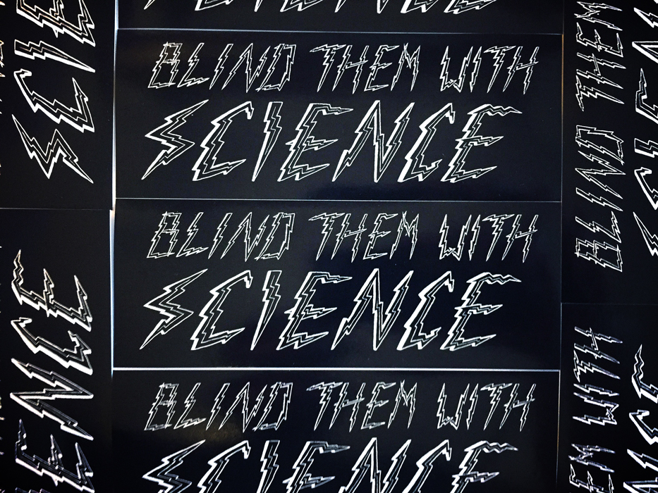 metal science punk protest goth type lightning screen printing black Resist