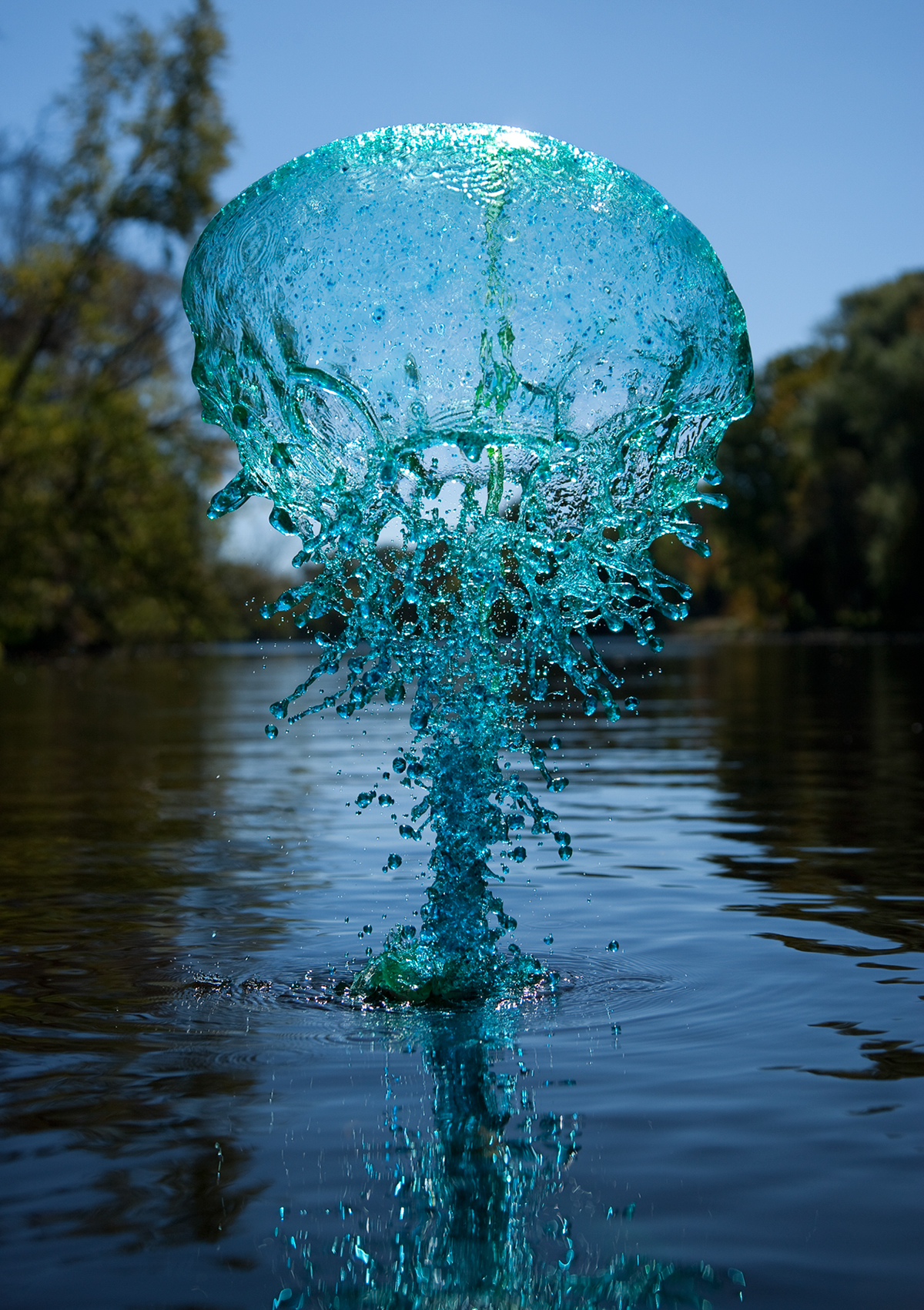 Jack Long Liquid art sculpture fluid fountain splash river