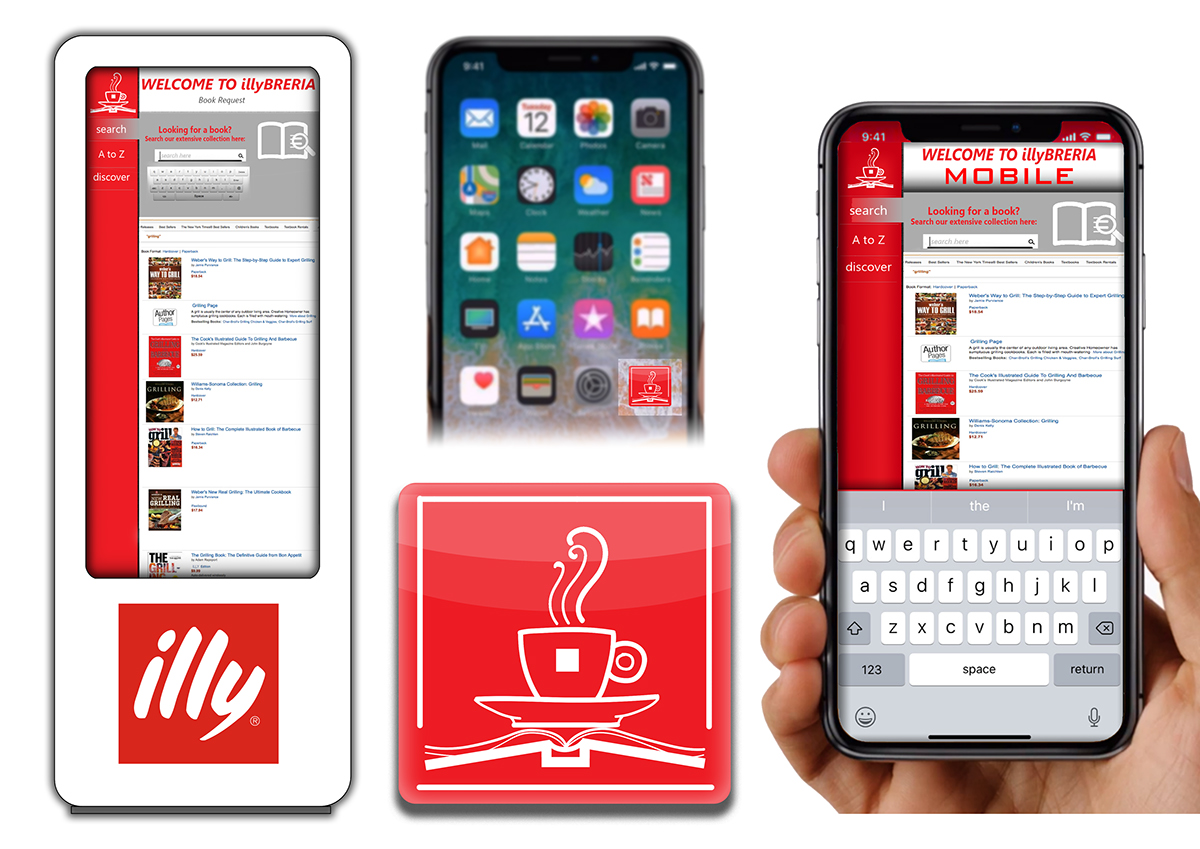 illy Coffee Bookstore cafe Rome historical modern new iphone interior design 