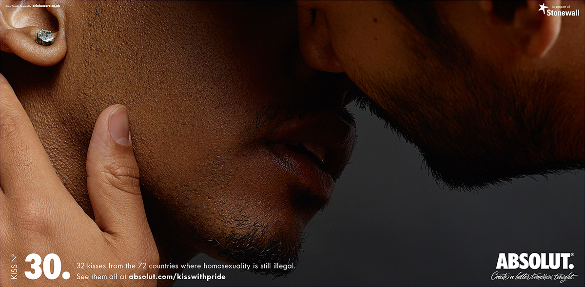 absolut kiss LGBT legtq Advertising  Photography  art direction 