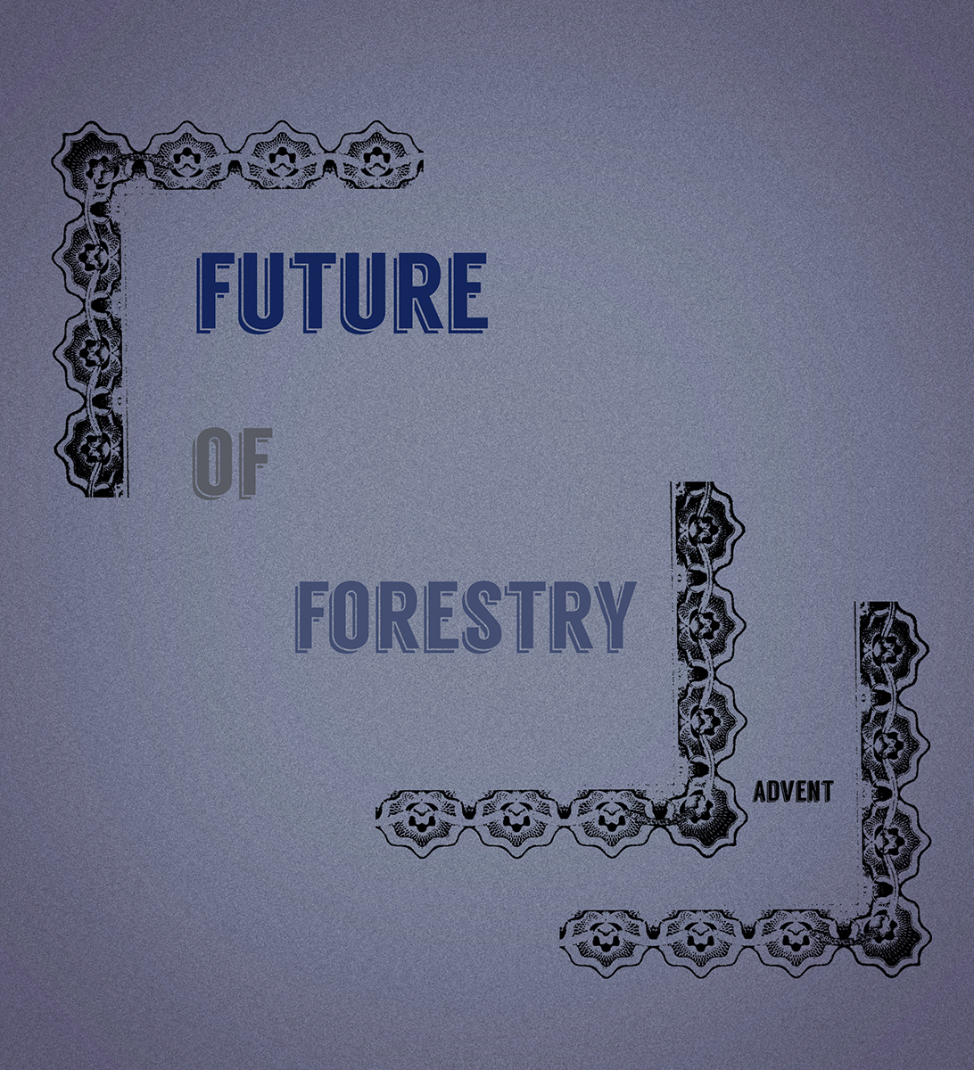 Future of Forestry type text poster design Christmas holidays Album sounds Christian rock band art print media