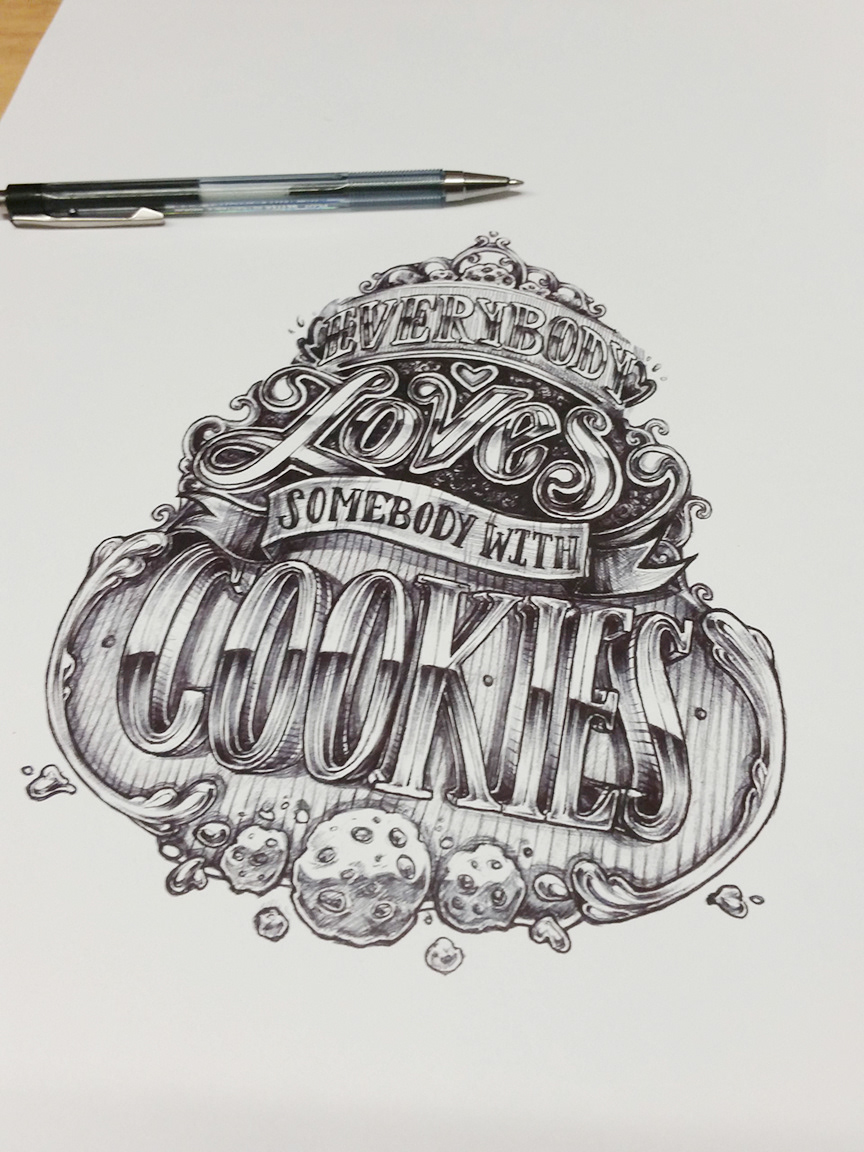 cookies pen ballpoint Food  quote Quotes black White ornate decoration