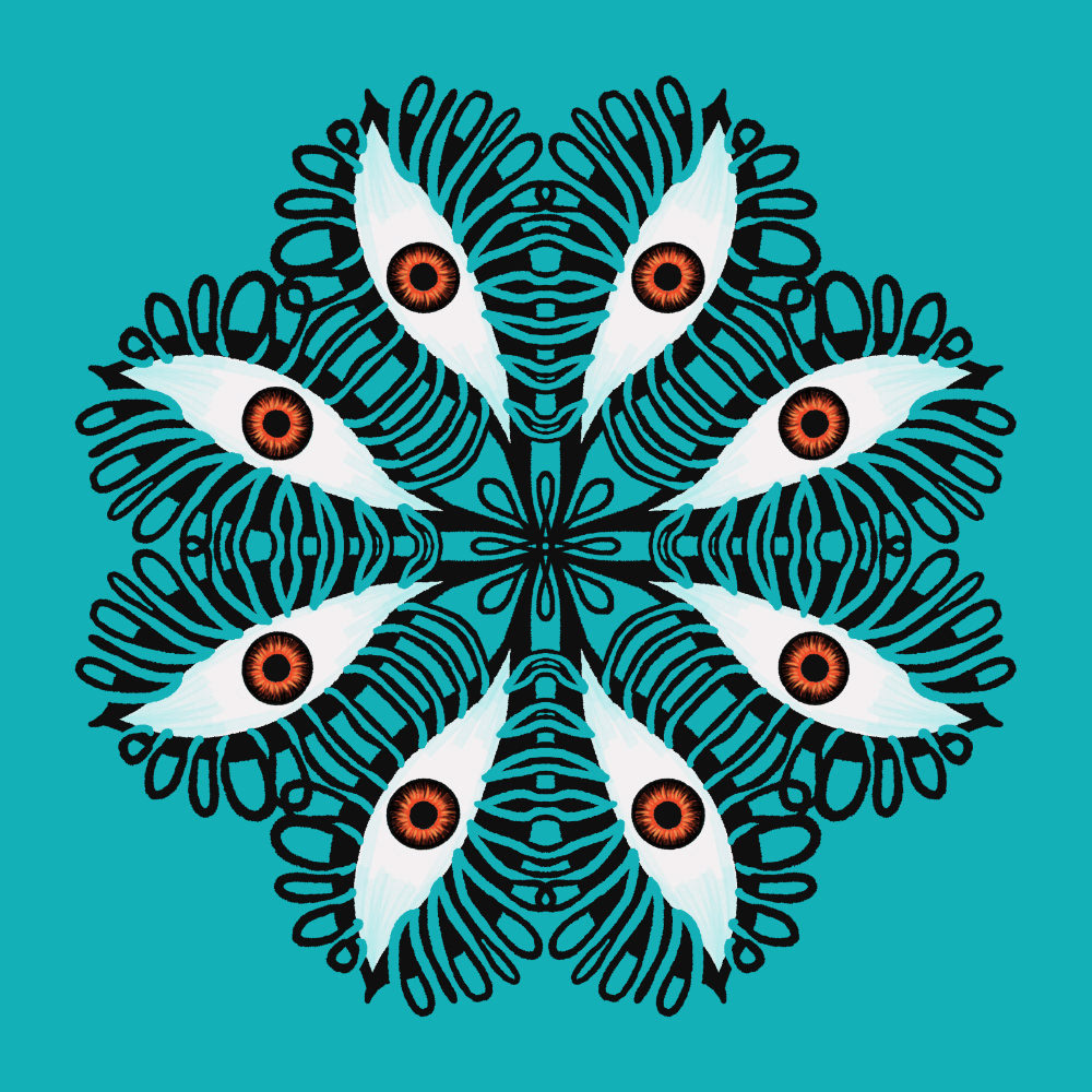 abstract creepy eyes fantasy horror Mandala monster pattern surreal weird