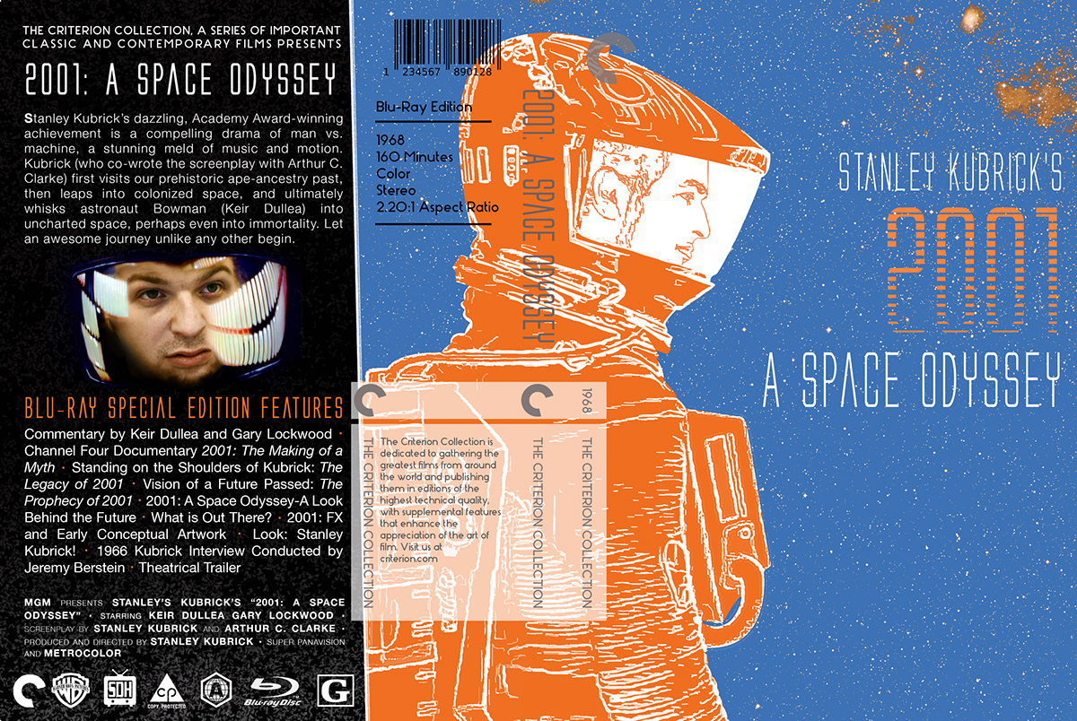 DVD blu-ray 2001 A Space odyssey Stanley Kubrick blue orange cover disc Space  monolith comic book