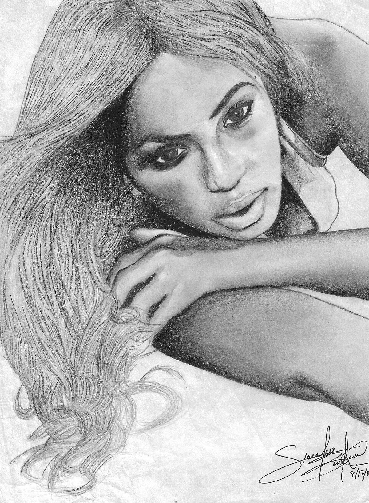 Beyonce Drawing  Fine Arts  portrait drawing pencils