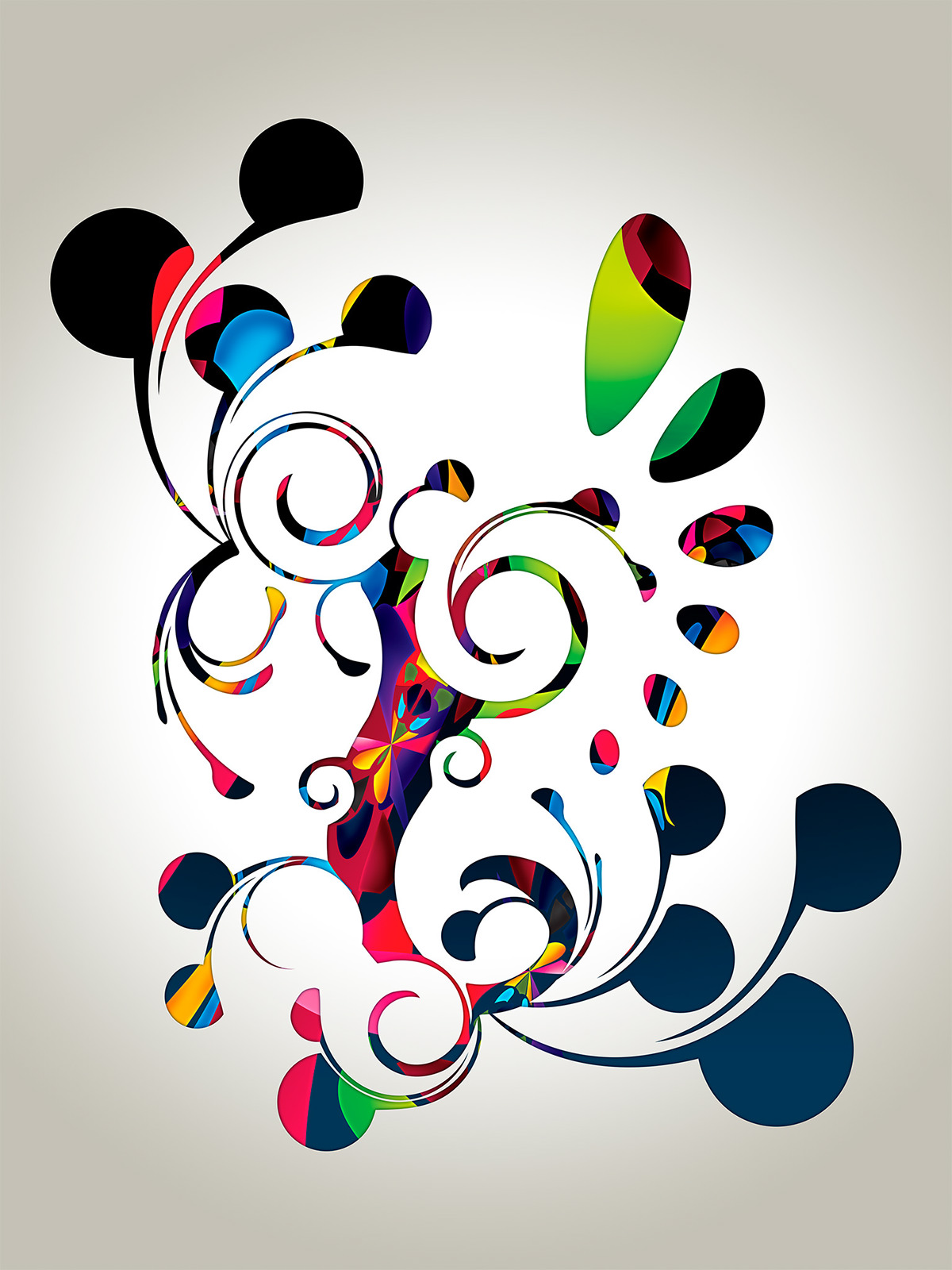 Illustrator vector color vibrant martian Love heart II black White pattern shapes raster