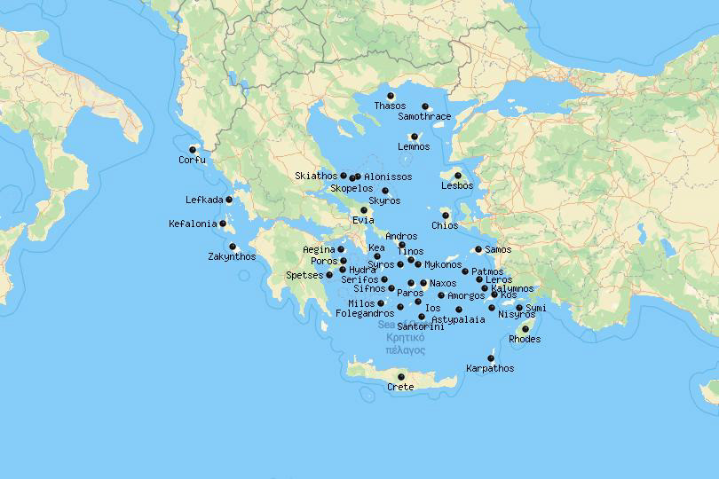 greek islands map