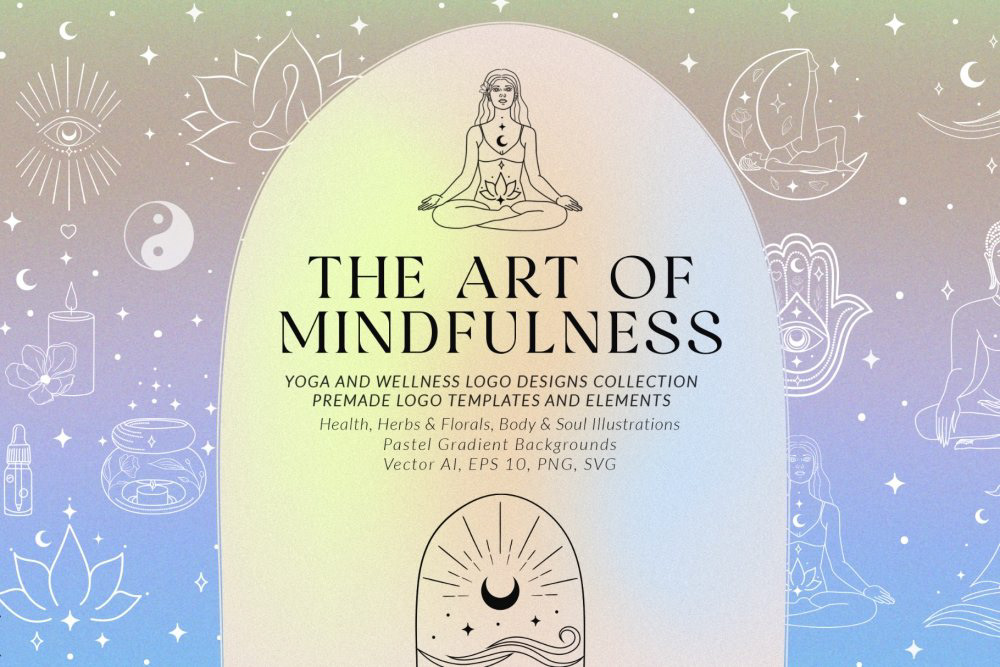 art elements herbs logo Magic   mindful mindfulness templates visual identity Yoga