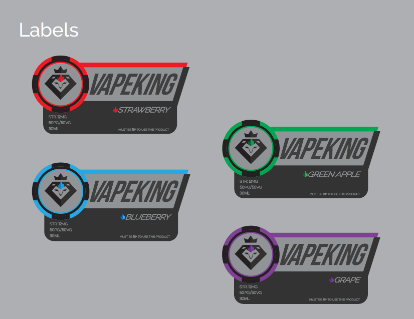 brand package Vape king vapeking graphic logo lion royalty Poker chip smoke cigarette e-cigarette