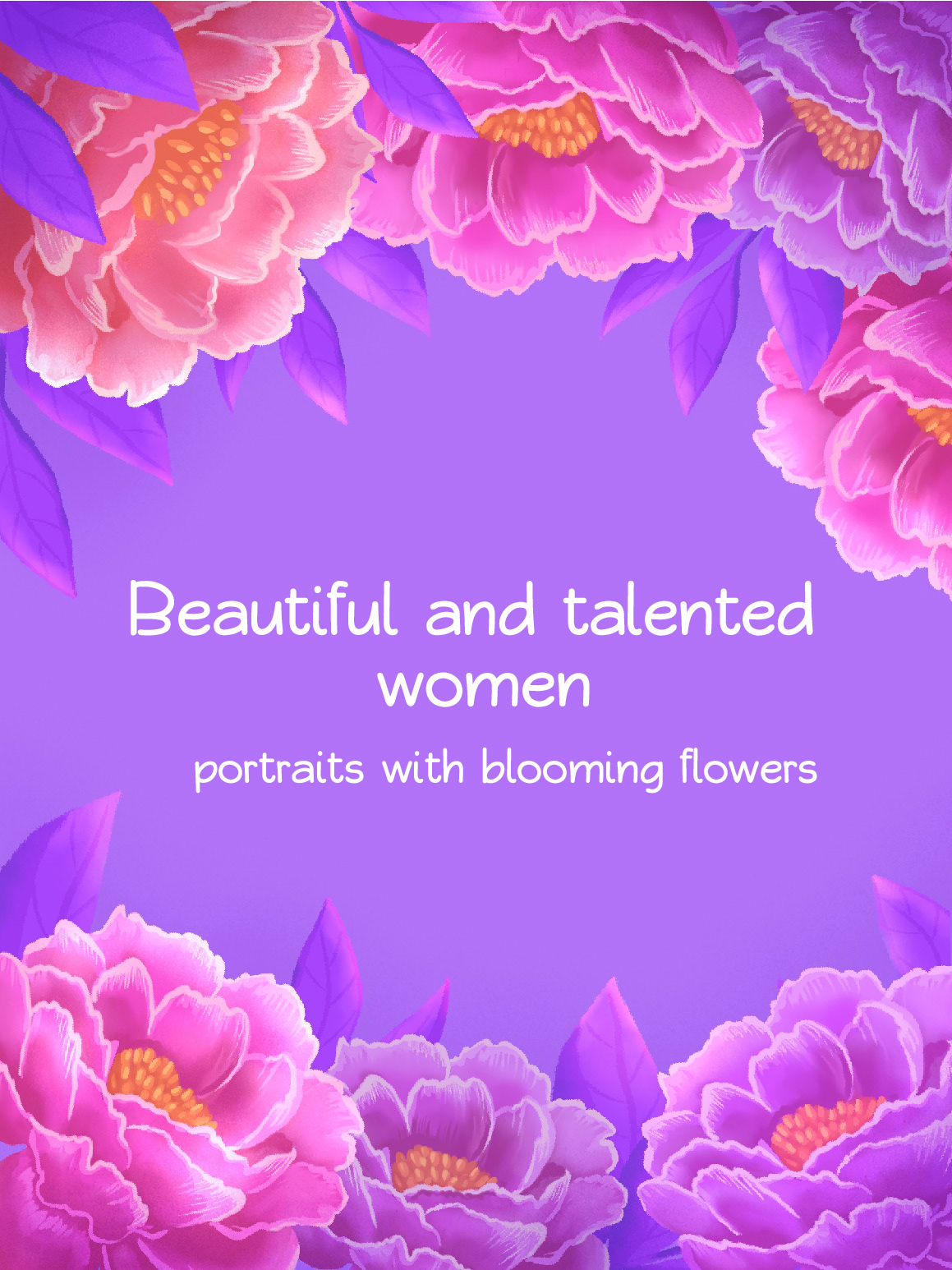 Beautiful digital painting Drawing  Flowers ILLUSTRATION  modern women portrait Procreate women