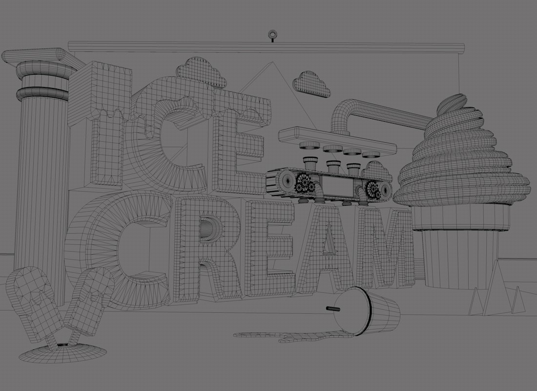 3D cinema 4d helado ice cream colores colors c4d