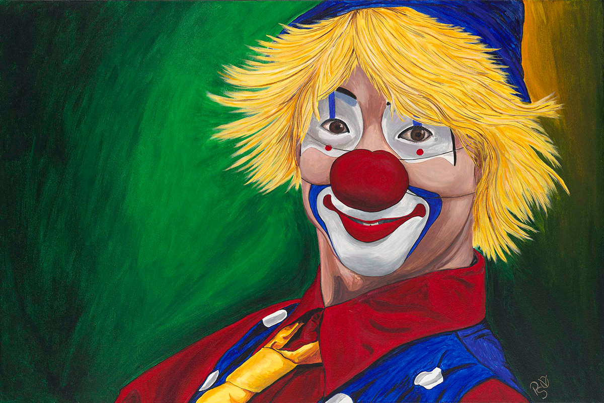 Clown Art  Clown Paintings circus art Circus Paintings Acrylis Portraits Clown Portraits 