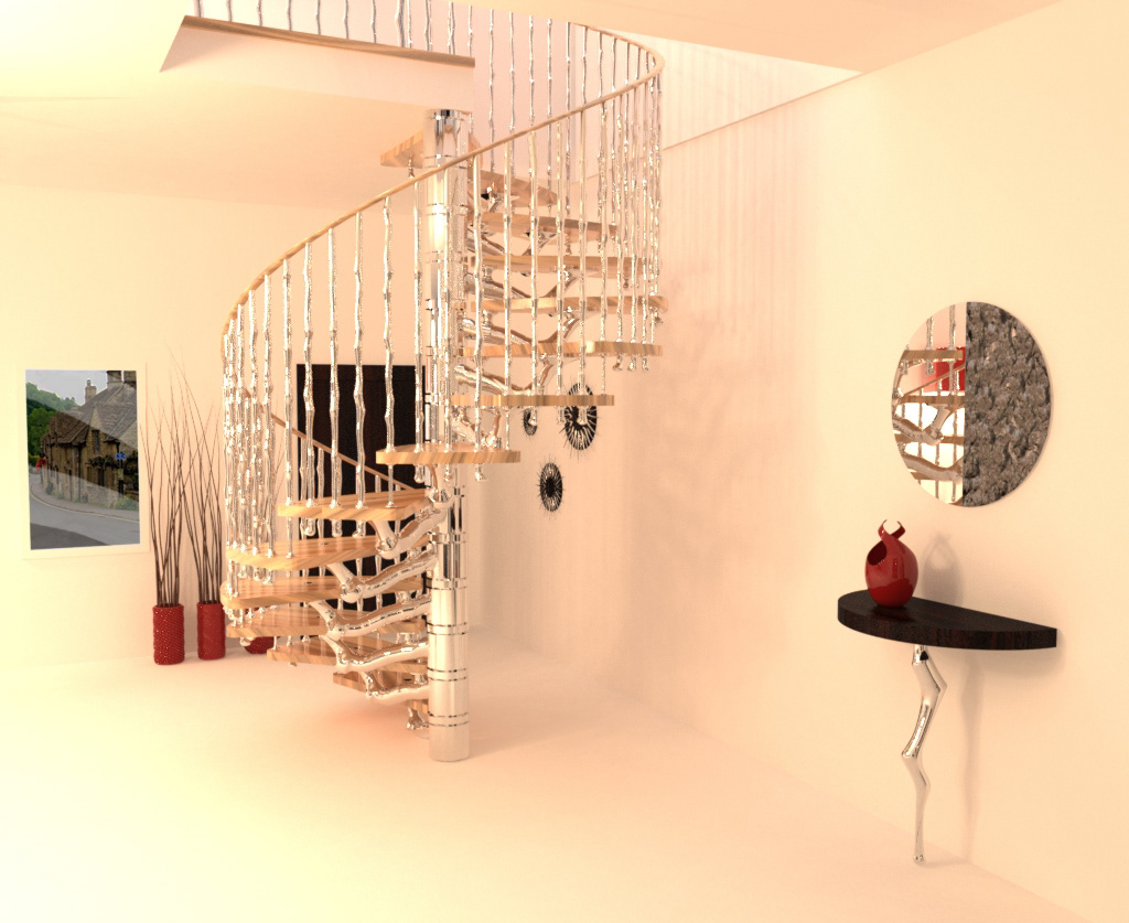 product Interior design metal stairs mirrors furniture Render Rhinoceros passion