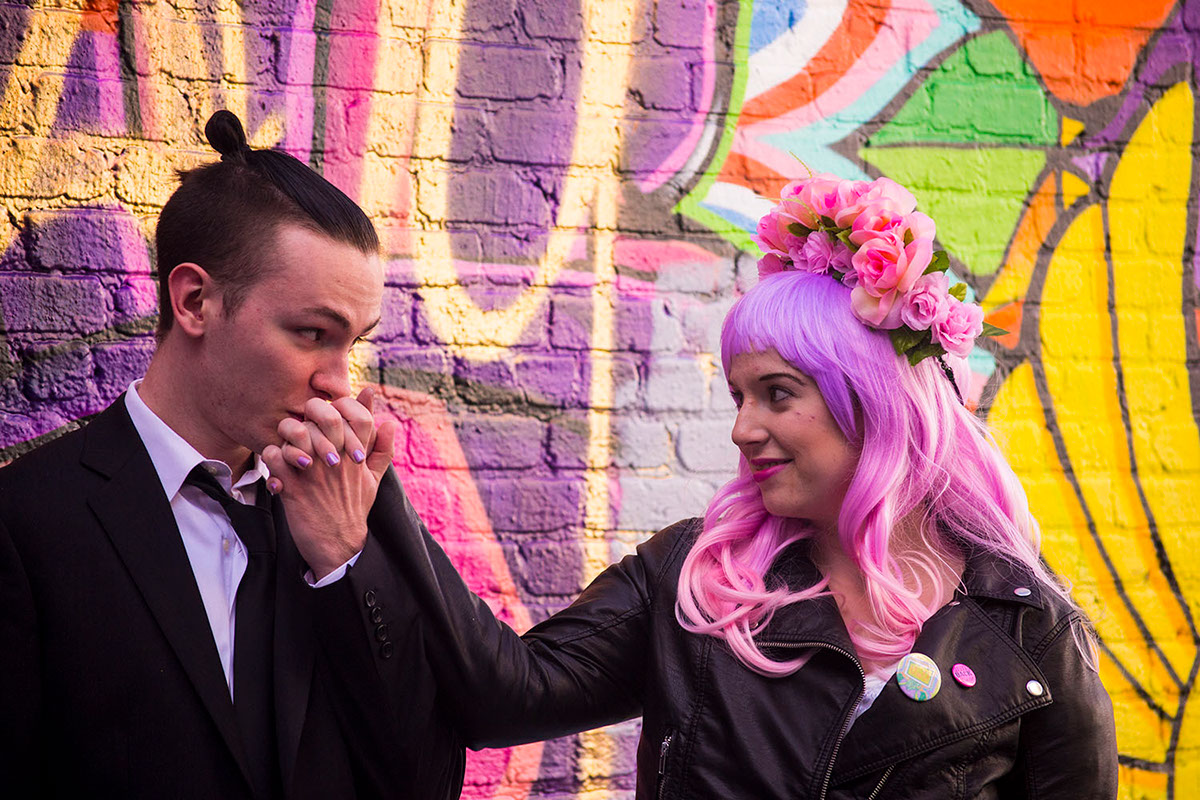Adobe Portfolio punk rock wedding celebration Love pastel pink