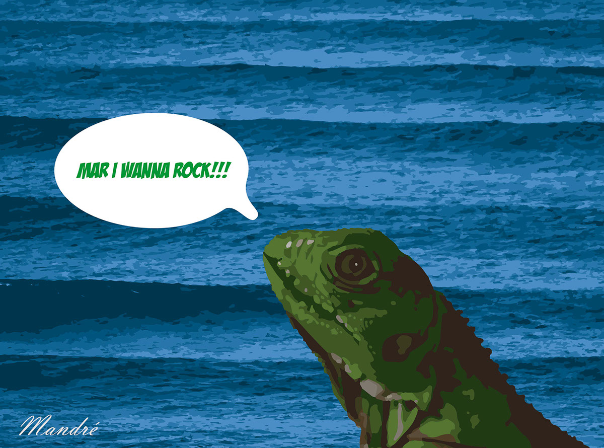 ilustracion marihuana weed mar sea Ocean iguana