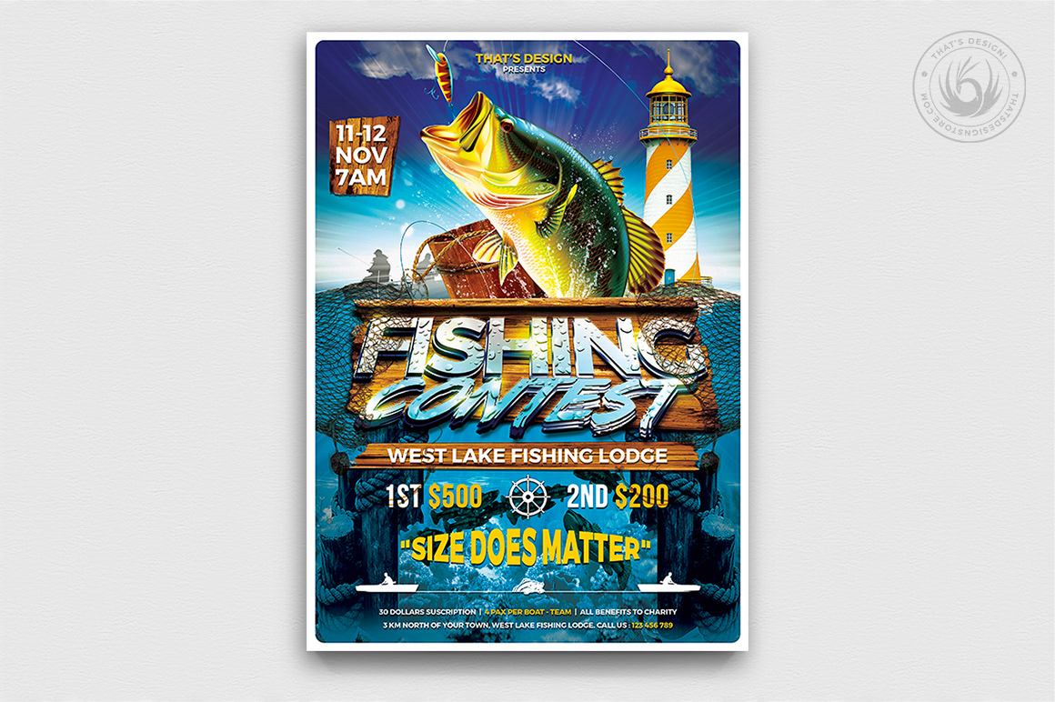 Fishing Contest Flyer Template on Behance With Regard To Photo Contest Flyer Template