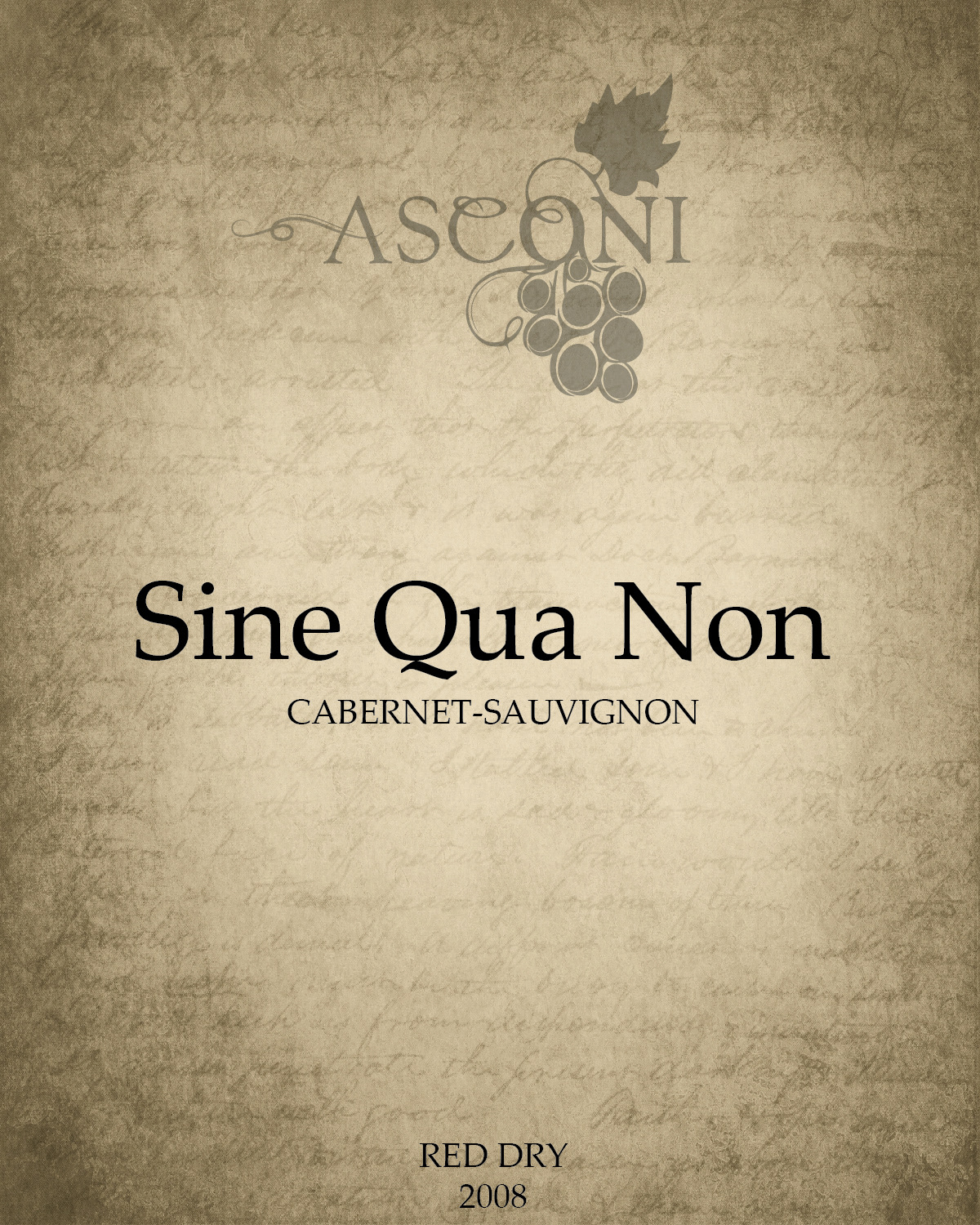 wine grape asconi Label logo leaf Wine Bottle