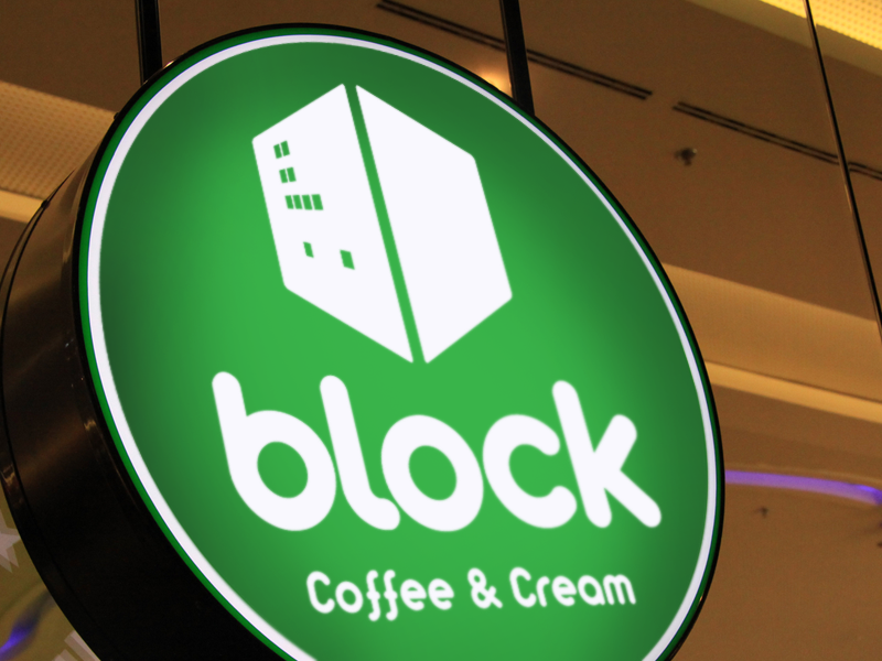 block Coffee logo rebranding Printing print product Paper Cup badge neon sign Danang vietnam