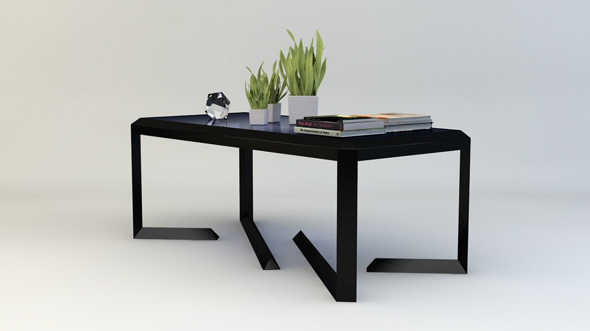 coffee table table glass steel black modern furniture