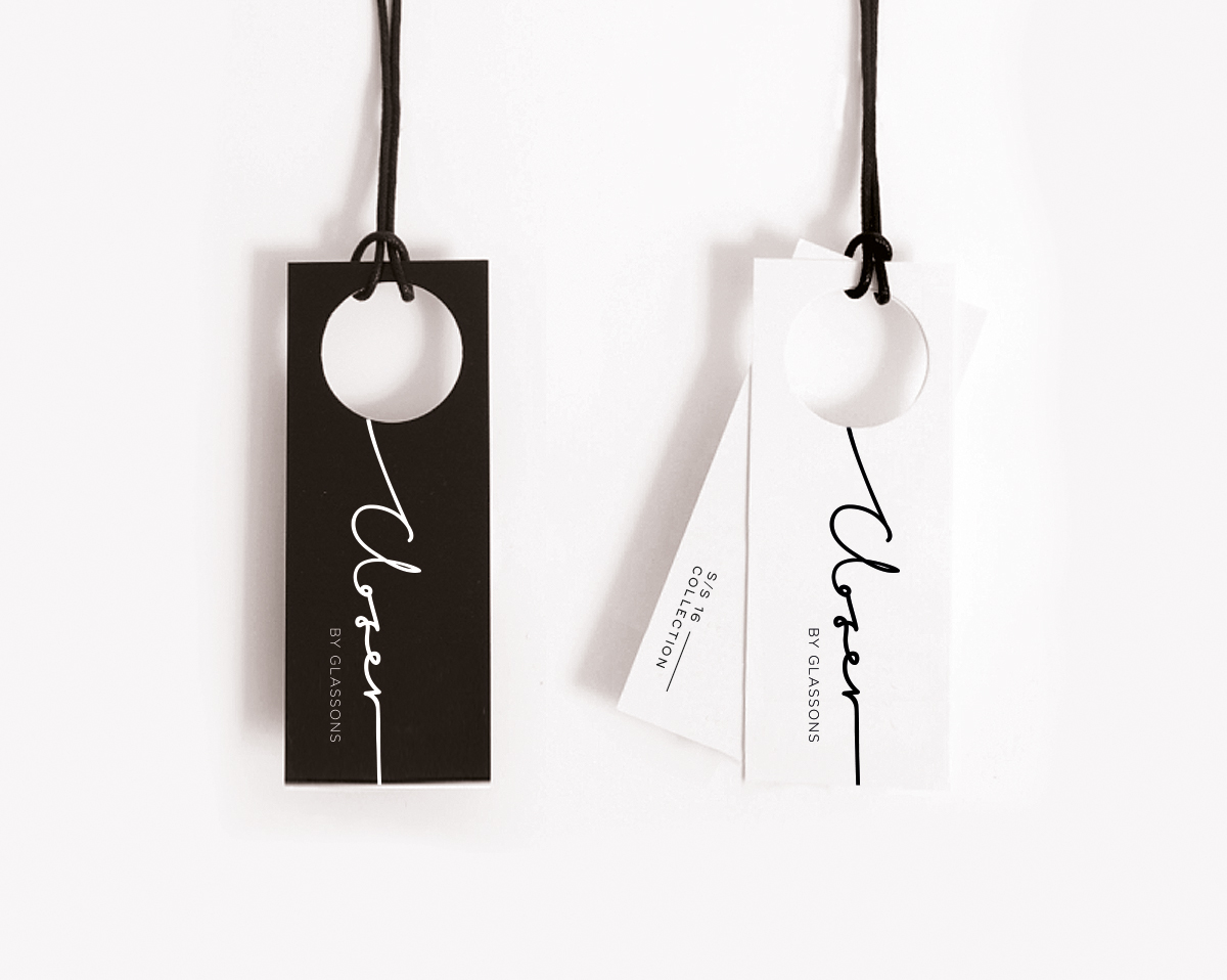 lingerie brand swing tags Label hand drawn black and white print ILLUSTRATION  Collection Fashion 