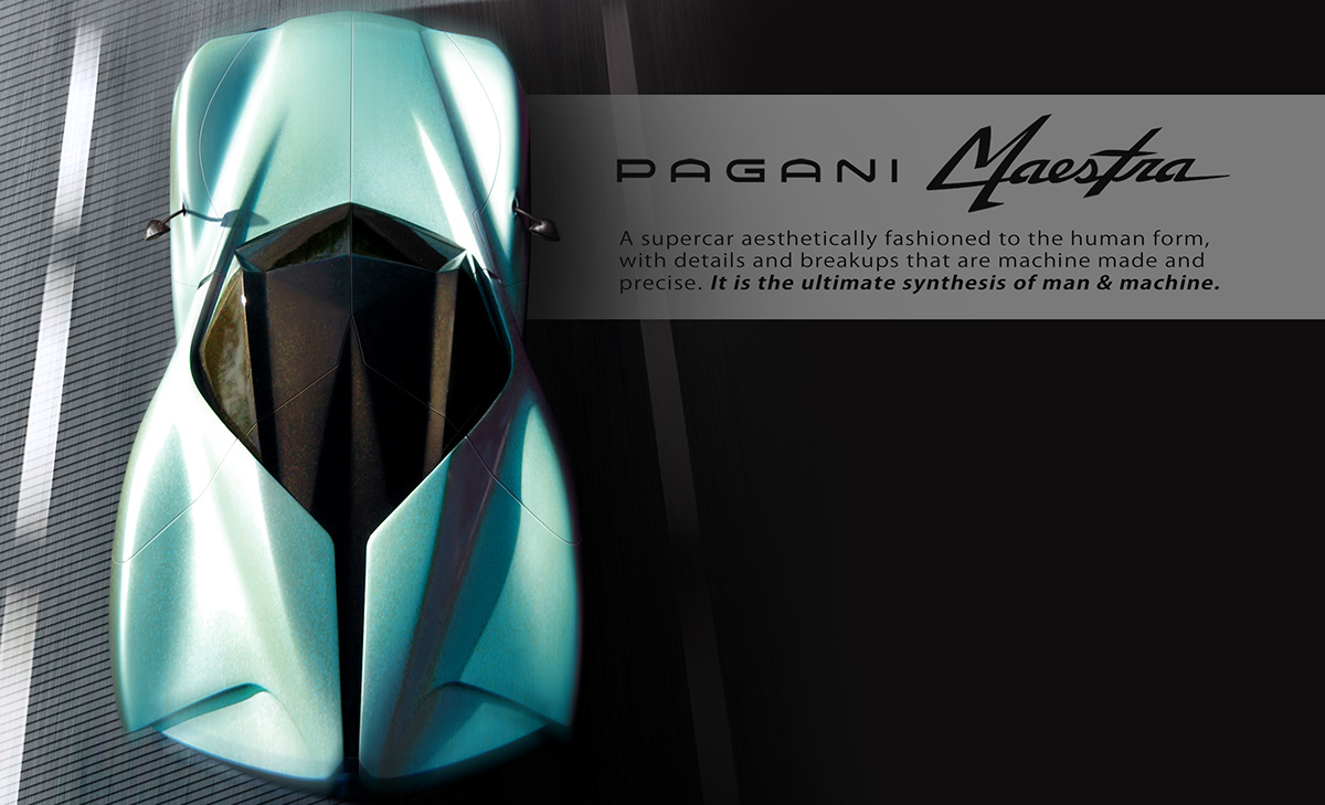 automotive   car 3D Modelling sketching rendering Pagani concept
