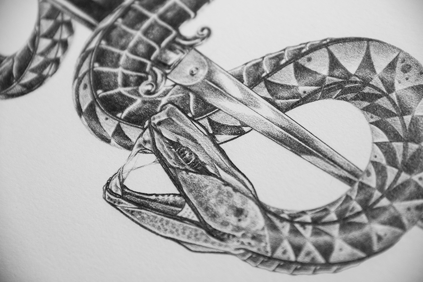 tattoo snake dagger
