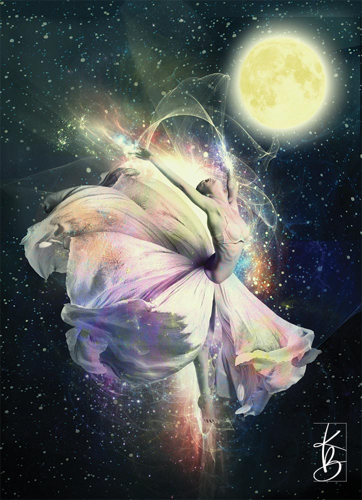 ILLUSTRATION  moon adobe photoshop Digital Art  collage surreal fantasy oracle cards