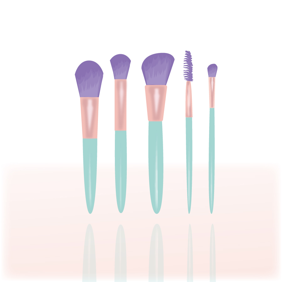 makeup Cosmetic chic turquiose purple brush