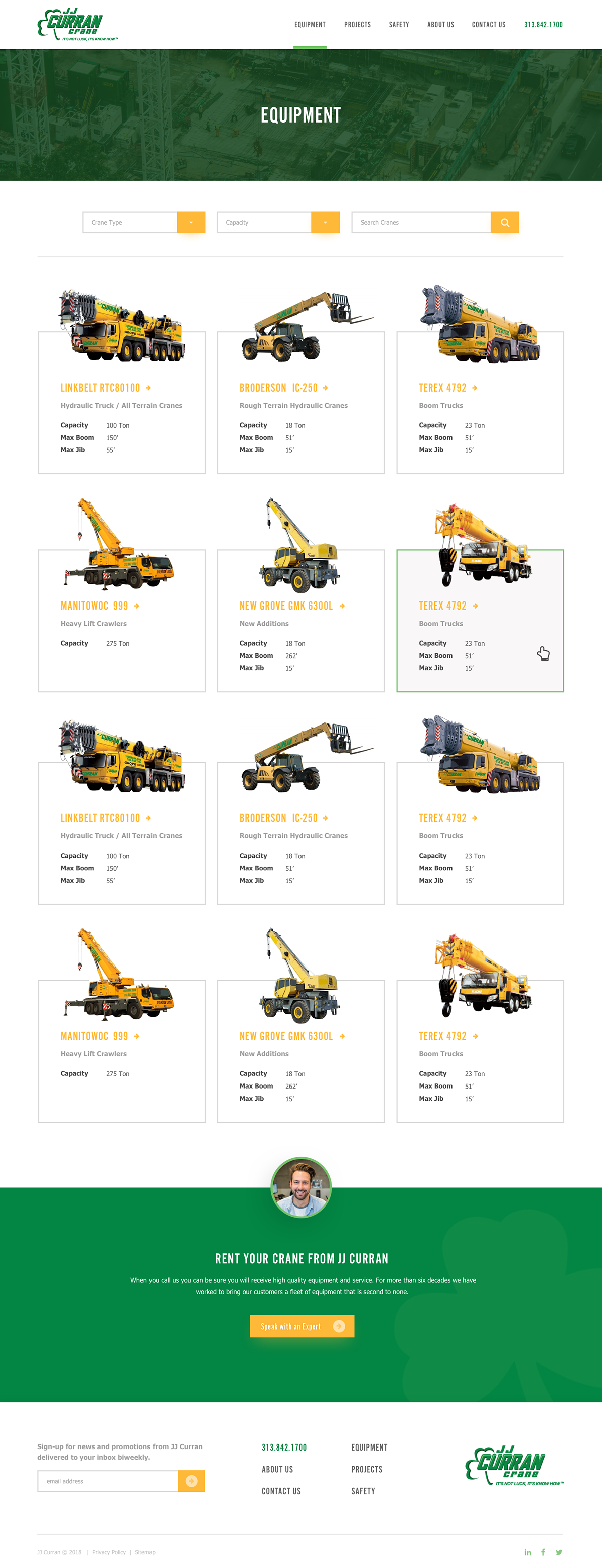 construction cranes mobile Web Design  UI design Responsive Design UX design Prototypes product pages