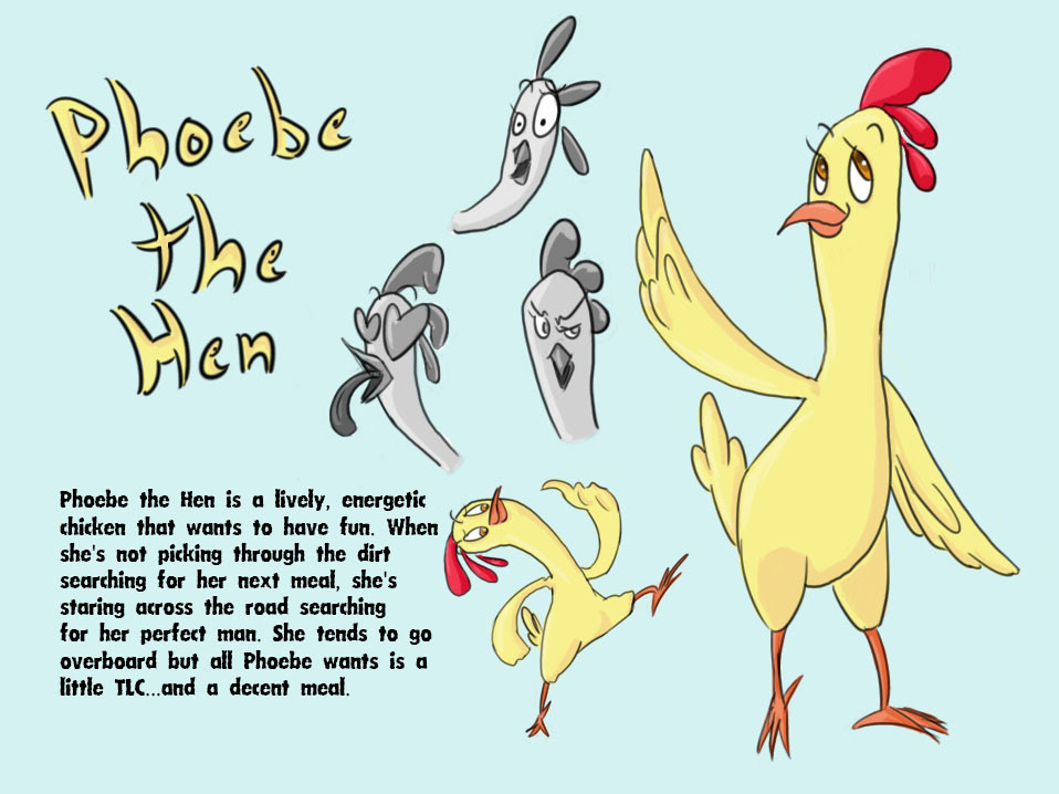 Phoebe  chicken  hen  photoshop  Coloring  animation  cartoon  cartooning  character  design  Character Design