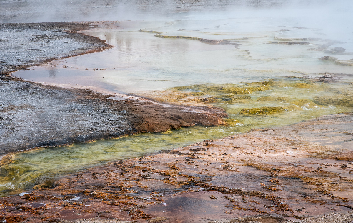 Yellowstone National Park Landscape geyser Bacteria Yellowstone Montana National Park pigmented bacteria