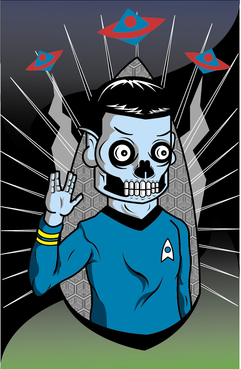 Star Trek skull syfy ilustracion dibujo