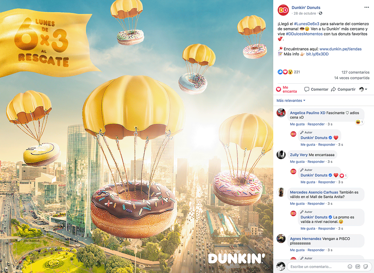 dunkin donut Donuts krispy Dunkin Donuts social media facebook COMUNNITY