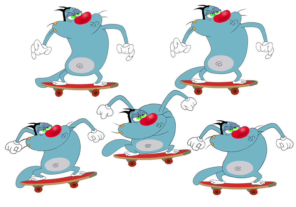 Oggy Cockroaches cartoon game runner mobile touch design ilustration backgrounds sprites user interface UI menus frontend