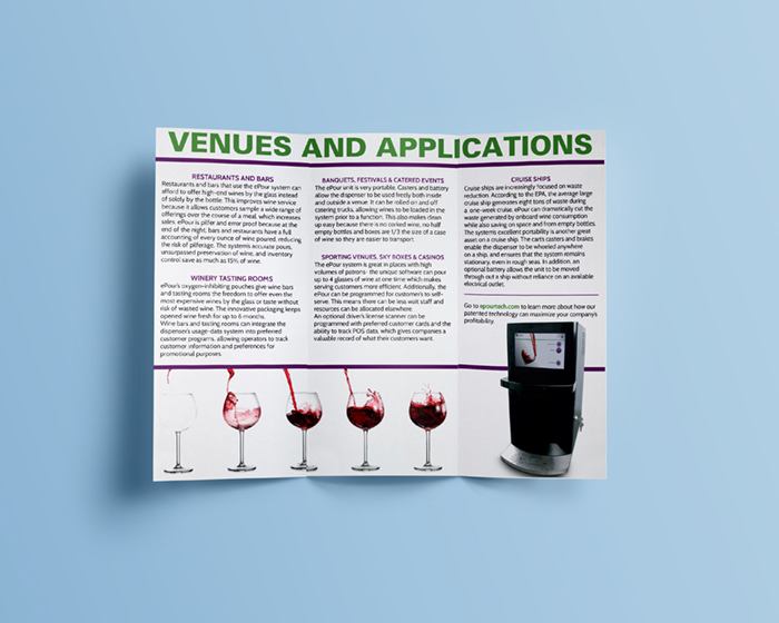 brochure Layout Design green purple wine Technology