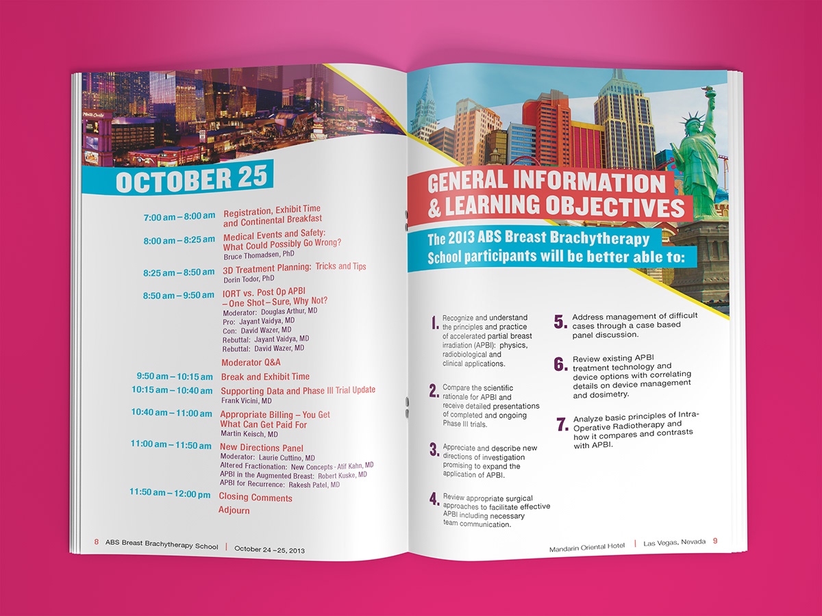 Las Vegas abs print brochure Program pink Vegas conference meetings